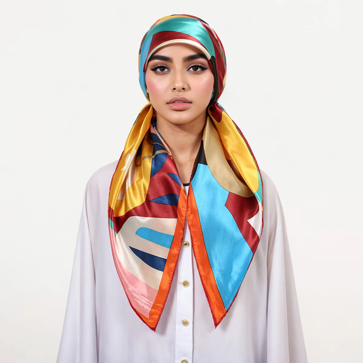 Hot Sale New Satin Floral Turban Hat for Women, Spring Autumn Decorative Headwrap Cap, Fashion Versatile Elastic Head Scarf
