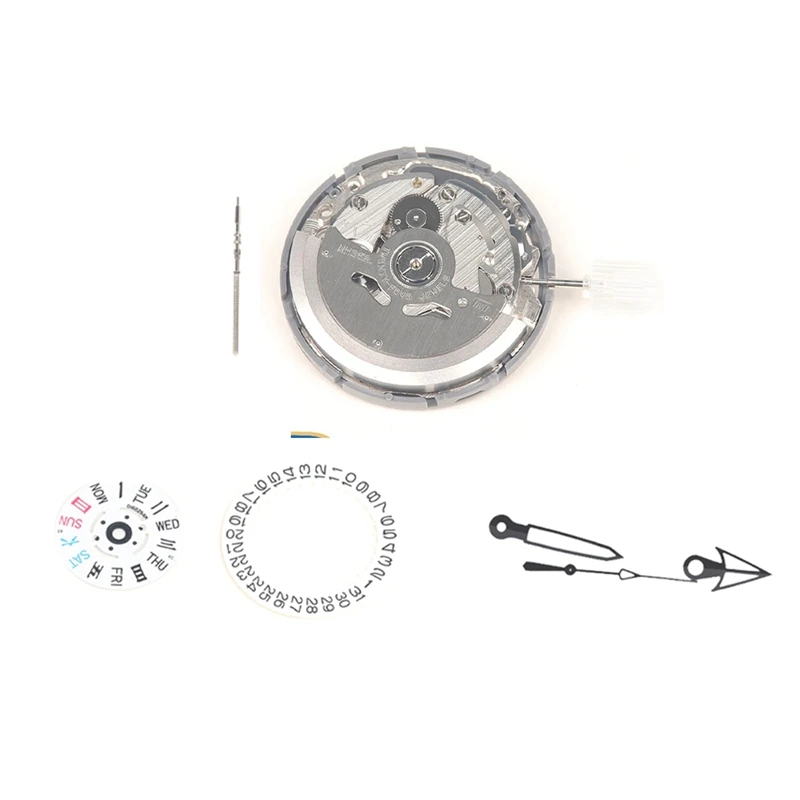 NH36/NH36A Movement With Steel Stem+Week Dial+Calendar Dial+Needle Automatic Watch Movement