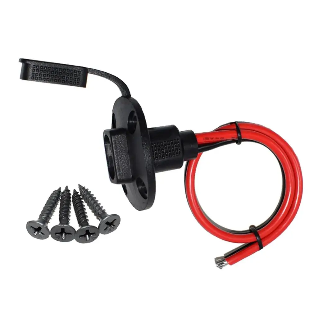 Panel Mount 30cm SAE Socket Sidewall Port Cable Battery 4 Screws