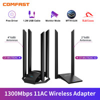 COMFAST Free Driver 1300Mbps Adaptador WiFi Adapter USB3.0 2.4G&5G Dual Band Network Card MT7612UN Antenna Win 7 8 10 11 Linux