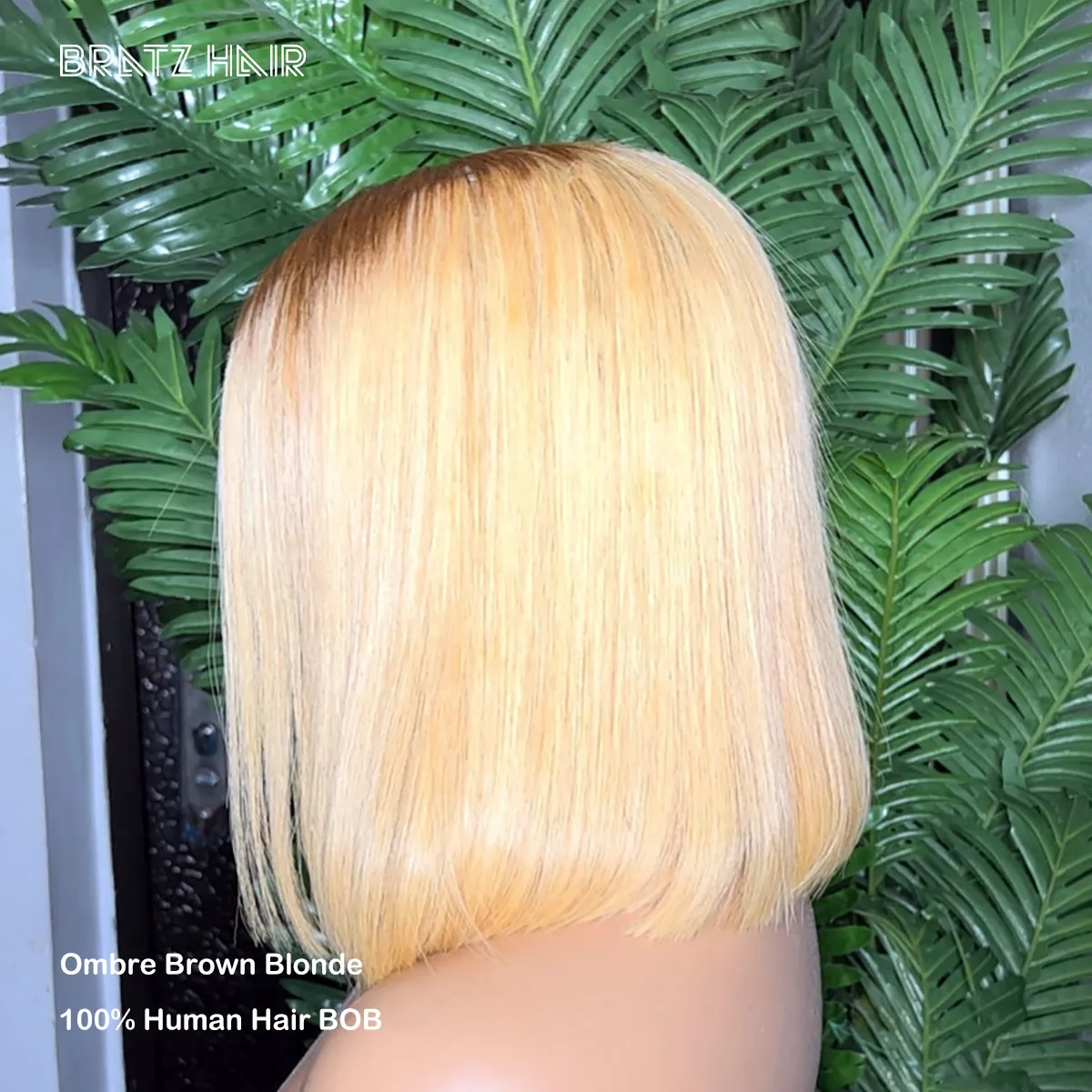 Super Double Drawn Ombre Brown Blonde Bob Wig Human Hair 13x4 HD Lace Frontal Bob Wig for Woman Glueless 4x4 5x5 Closure Bob Wig
