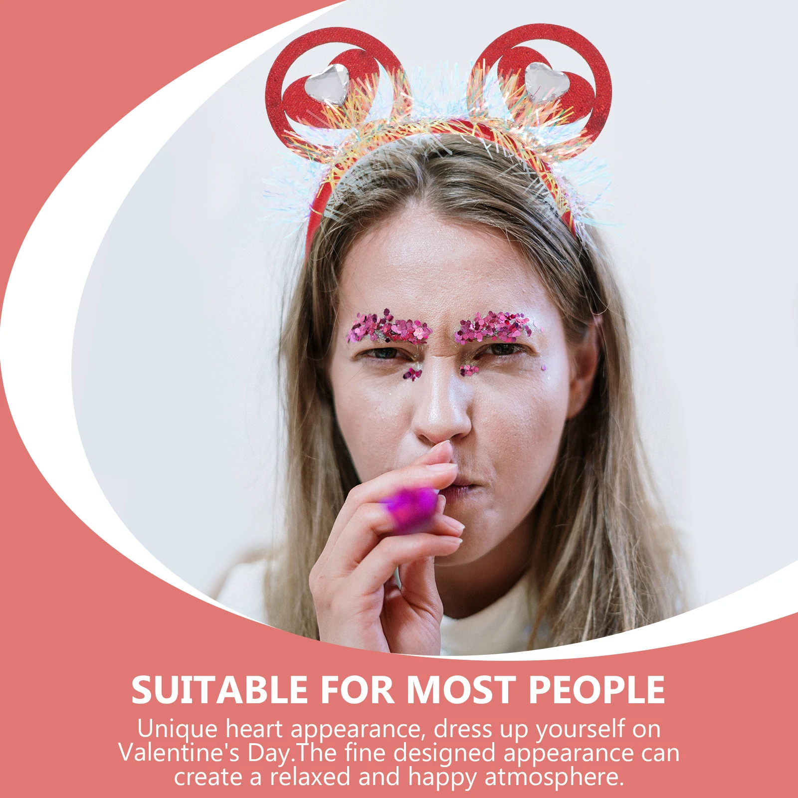 

Heart Shaped Lovely Hairb Adult Headpiece One Size Fits Party Head Decor Most Costumes Valentine Day