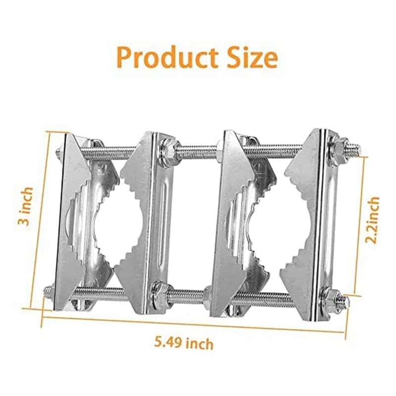 2 шт. двойной антенный зажим для мачты V-образный блок с болтами зажим для мачты для мачты, держатель для зонта для патио, сверхмощный столб для столба
