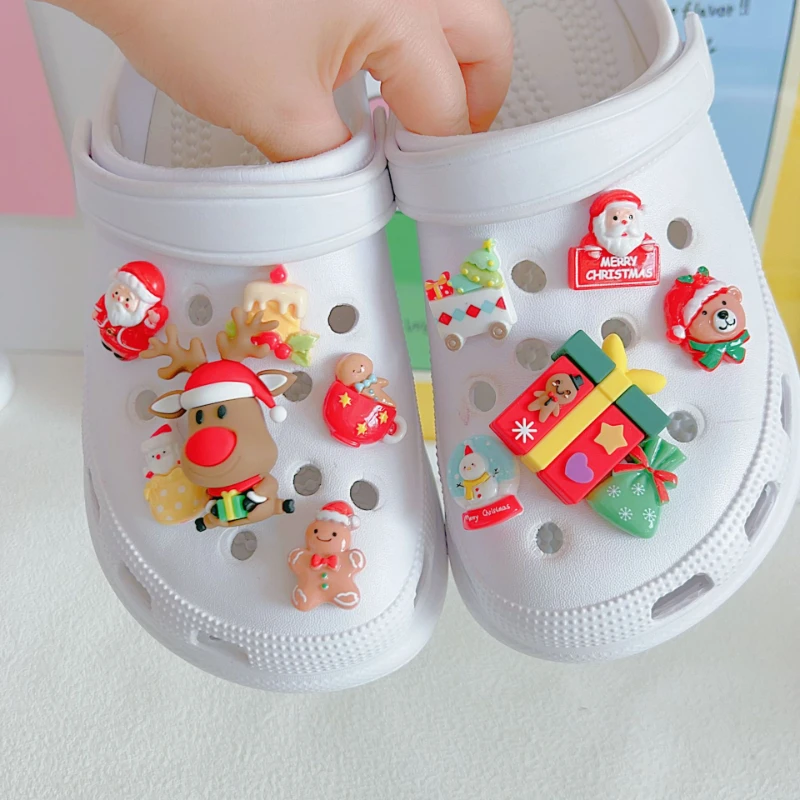 Festive Christmas Shoe flowers for clogs  ABS Material, Cute Holiday Themed DIY Charms Compatible with all clogs Xmas Gifts