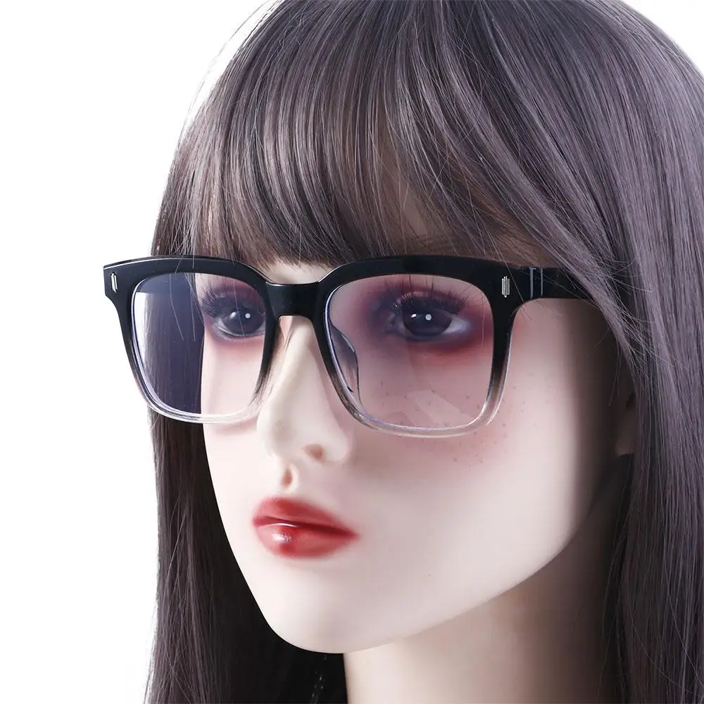 

Gradient Black Square Leopard Print Transparent Women Eyeglasses Korean Computer Eyewear Black Frame Eyeglasses Fake Glasses
