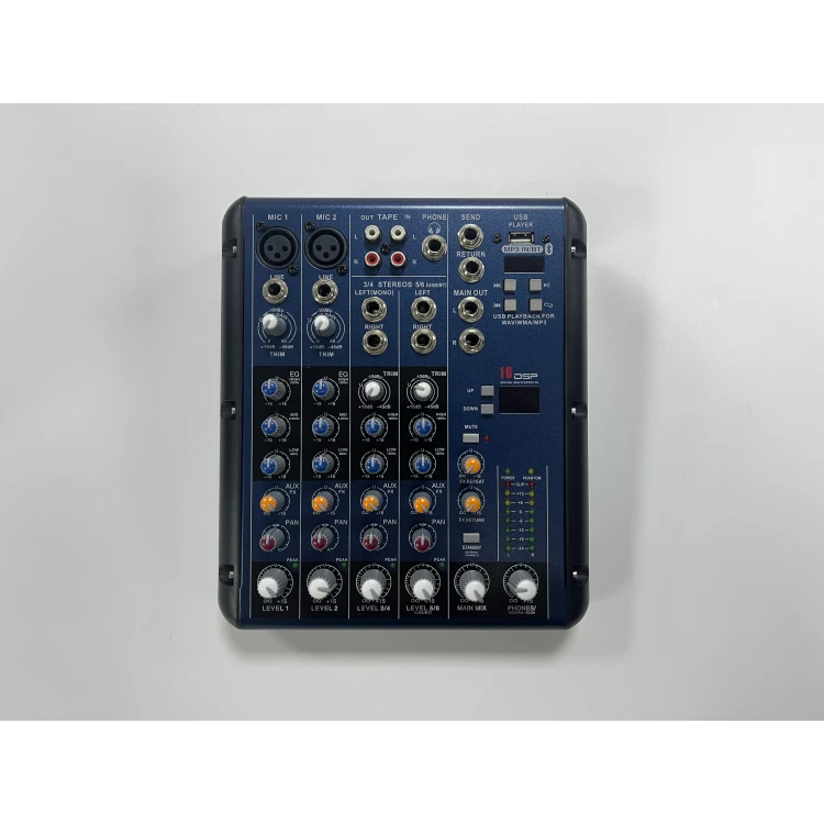 Professional 6 Channel Mixing Console with Mp3