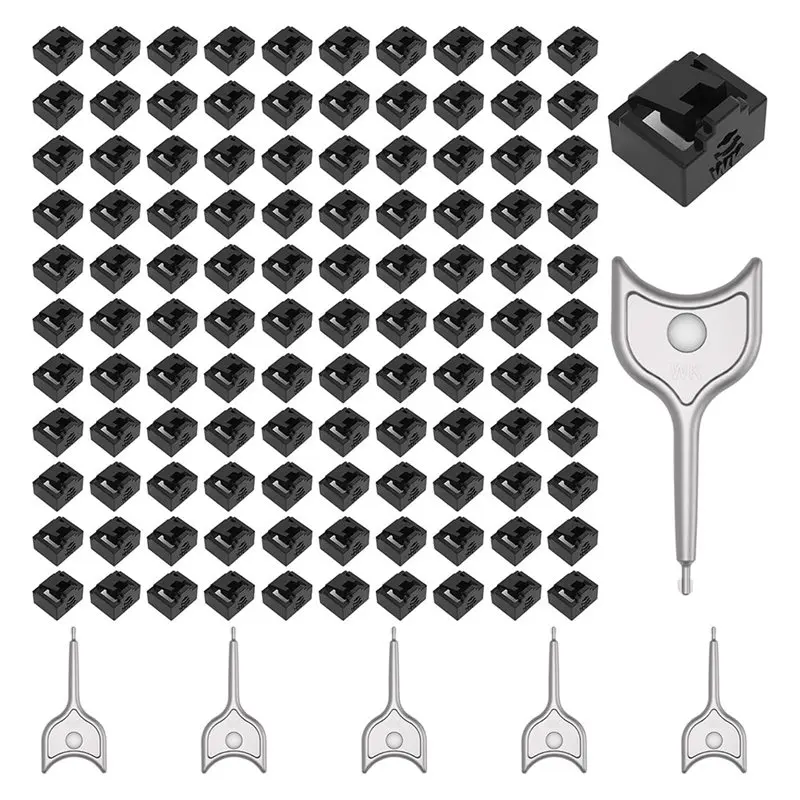 100-Pack RJ45 Port Lock With 5 Keys,Network Port Lock