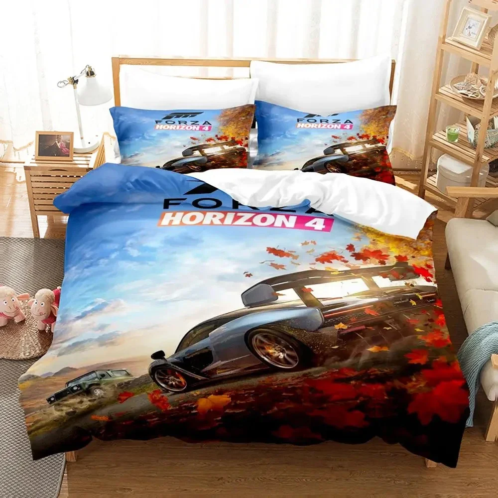 2024 Forza Sports Car 3D Print Duvet Cover Set for Boys Bedroom Single Double Queen King Size Quilt Cover Pillowcase Bedding Set