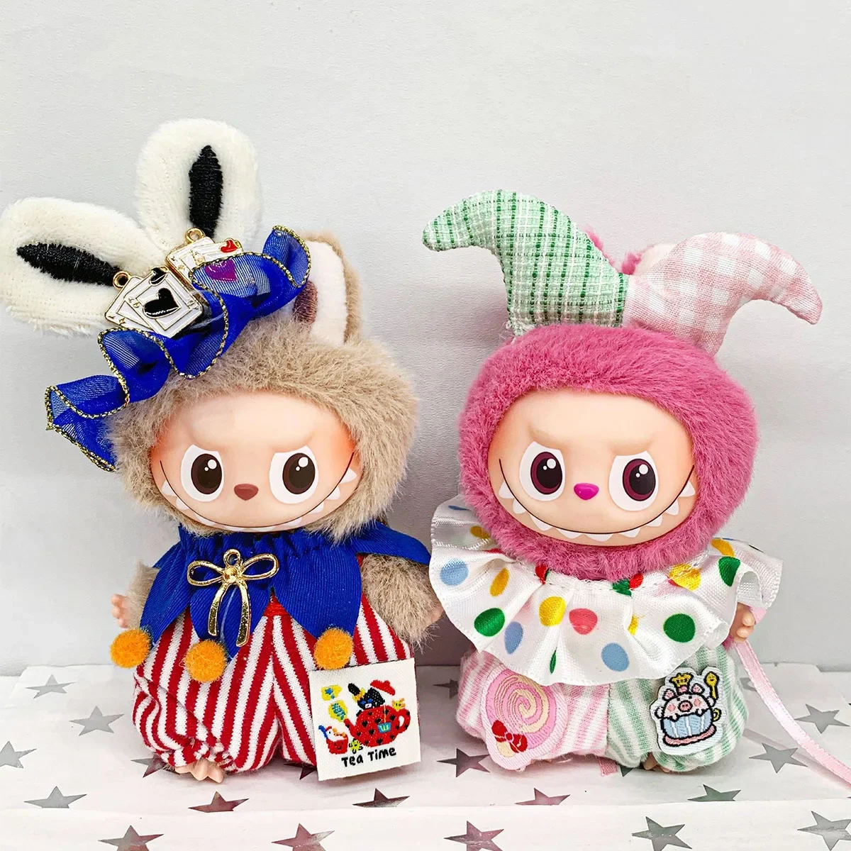 [No Doll] Circus Costume Set Clown Clothing For 10.5cm Mini labubu 4.0 Doll's Clothes Accessories Color Ball Clown Clothing Suit