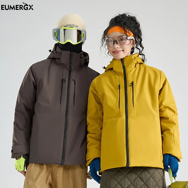 

EUMERGX Warm Fleece Jacket Men Women Waterproof Windproof Winter Coat Unisex Outdoor Hiking Camping Skiing Climbing Windbreaker