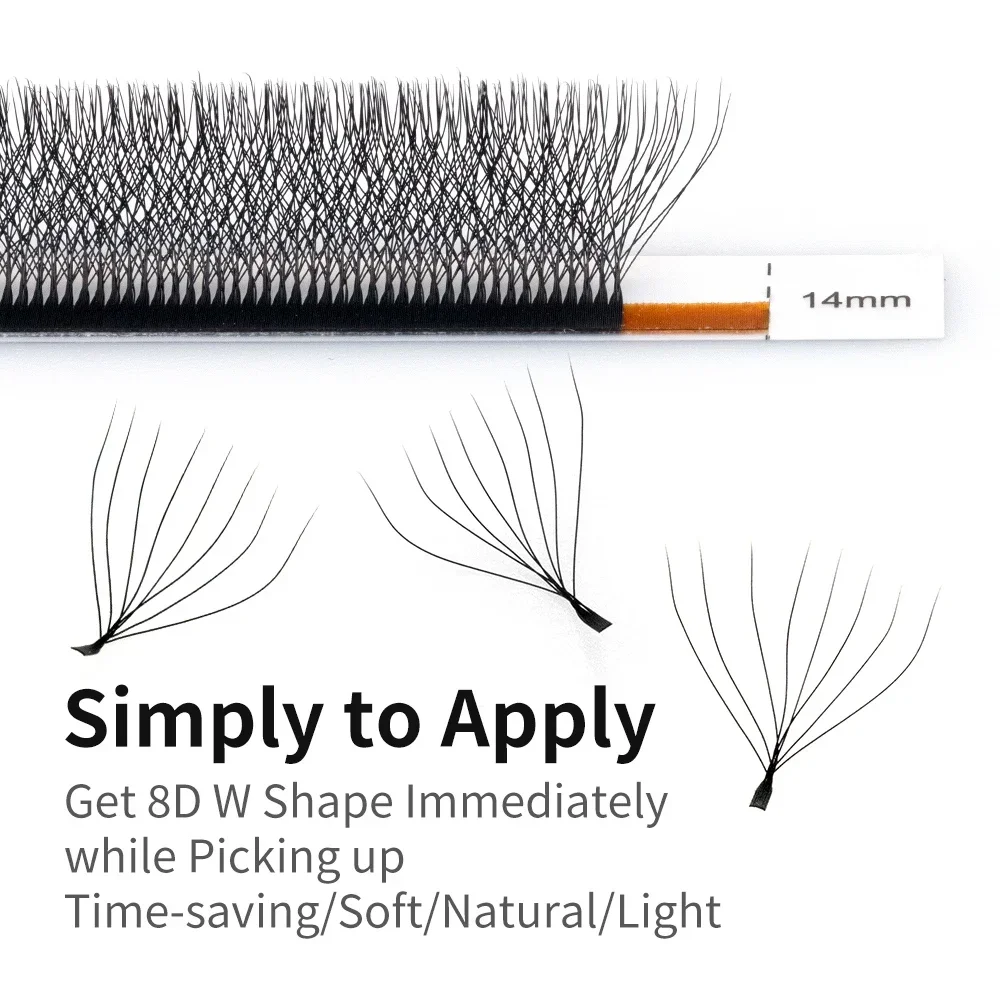 NAGARAKU 8D W Forma Big Bundle Estensione ciglia Ventole preconfezionate Ciglia Super morbide Ciglia completamente dense