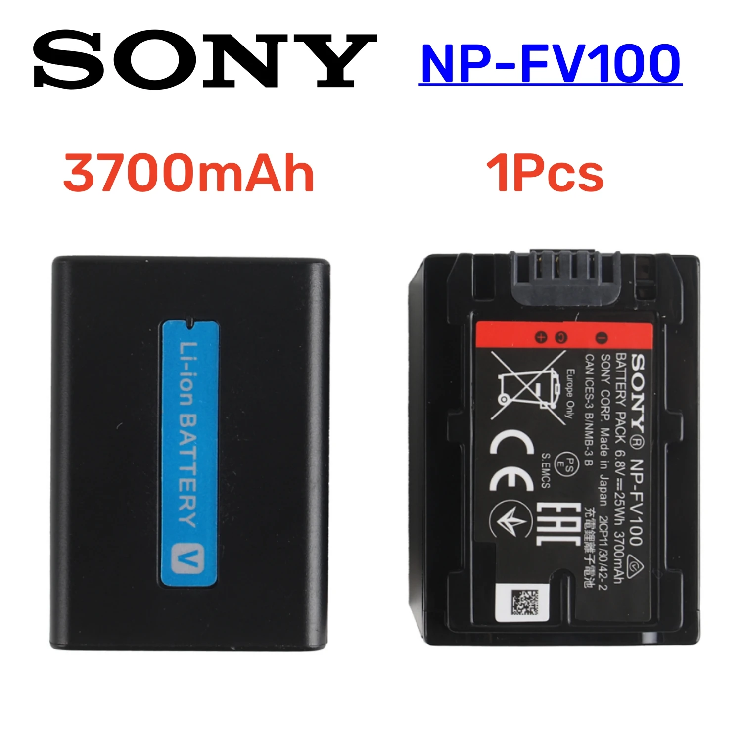 Original NP-FV100 NP FV100 Battery for Sony NP-FV70 NP-FV90 FV120 HDR-SR68 DCR-SX85 DCR-S HDR-CX105 CX110 Camera 3700mAh