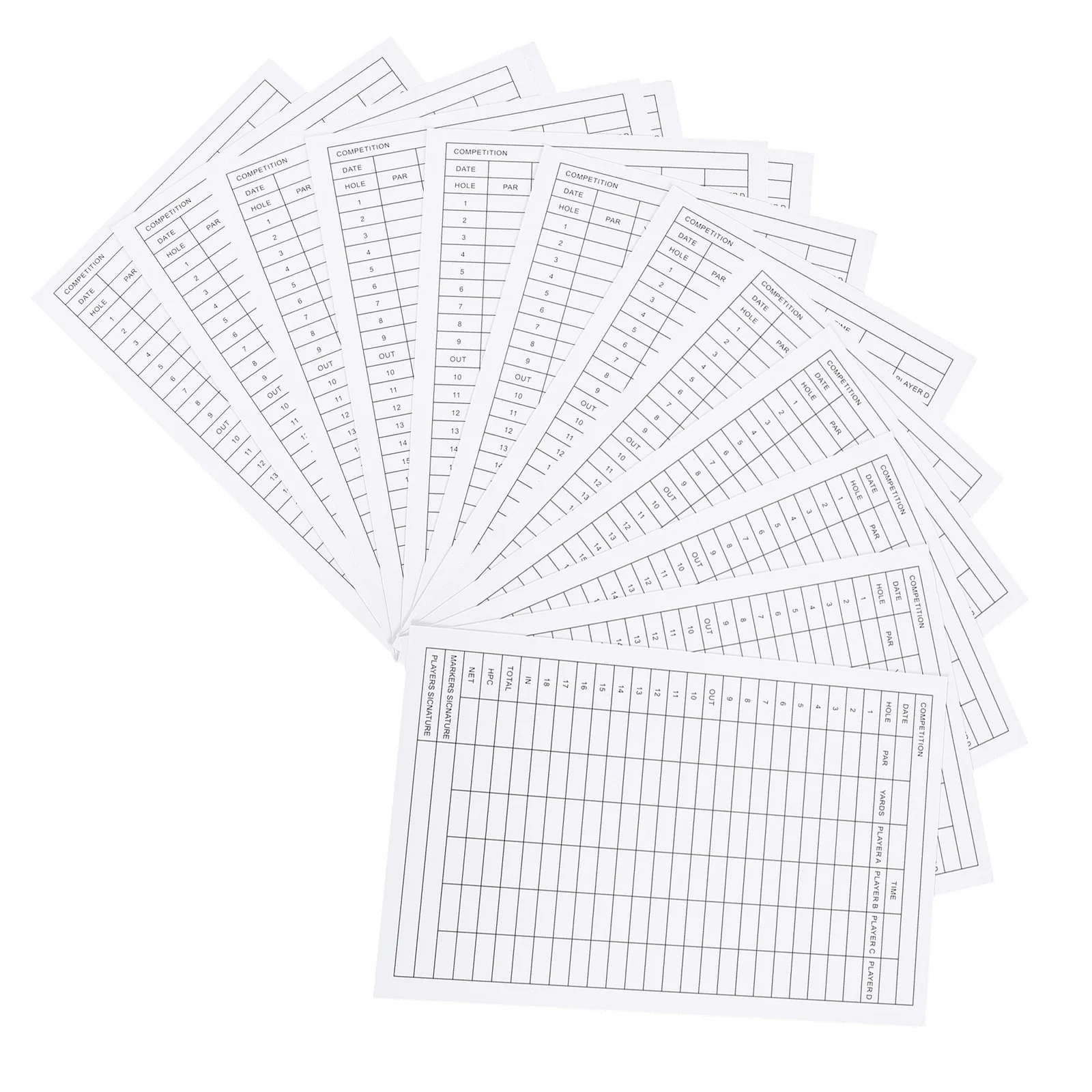 Standard Playing Card Decks Score Coated Paper Scorecard Mini Record Golf Cards Holder