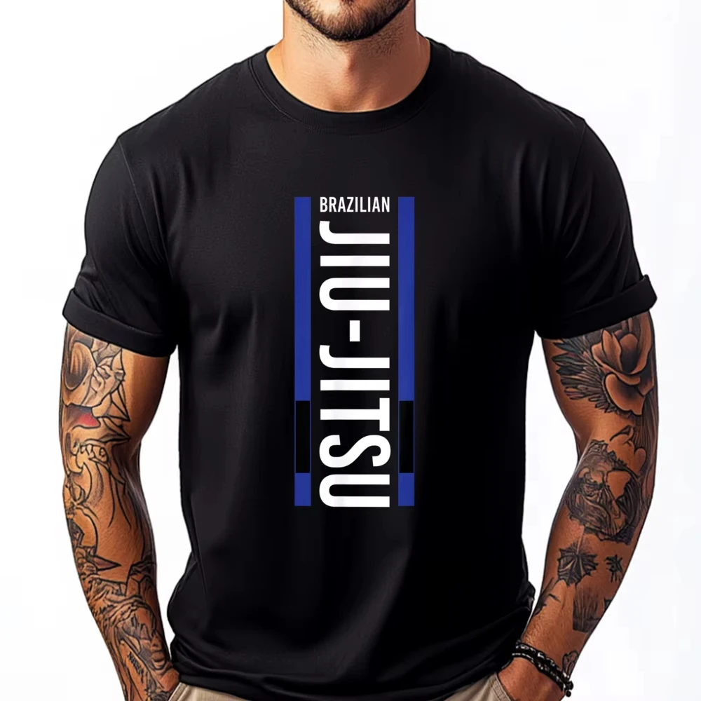 Jiu Jitsu Blue Belt Bjj Mma Cage Fighter Him Men White T Shirt Men Men's Shirt Graphic T Shirt Comfortable Tshirts Printing