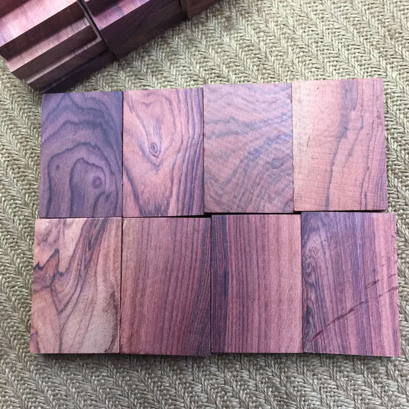 1Pcs Mexicankingwood Parakingwood Purple Handmade DIY Woodwork Knife handle patch craft Bookmark wood Congested-flower rosewood