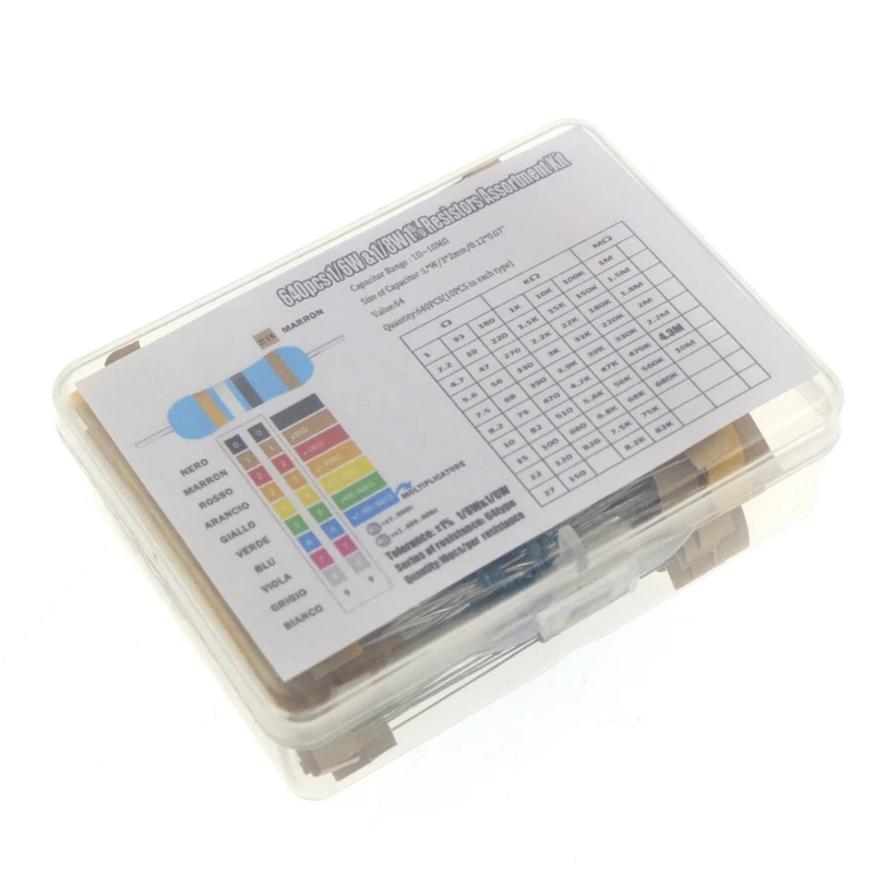 640 قطعة 64 قيم 2 واط 1% 0.33R-1 متر مجموعة أدوات مقاوم من غشاء معدني