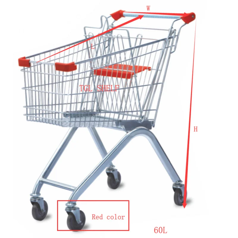 (customized)Special Price Supermarket Shopping Trolley Shopping Cart Wheeled Trolley Shopping Car 1pc/pp Bag