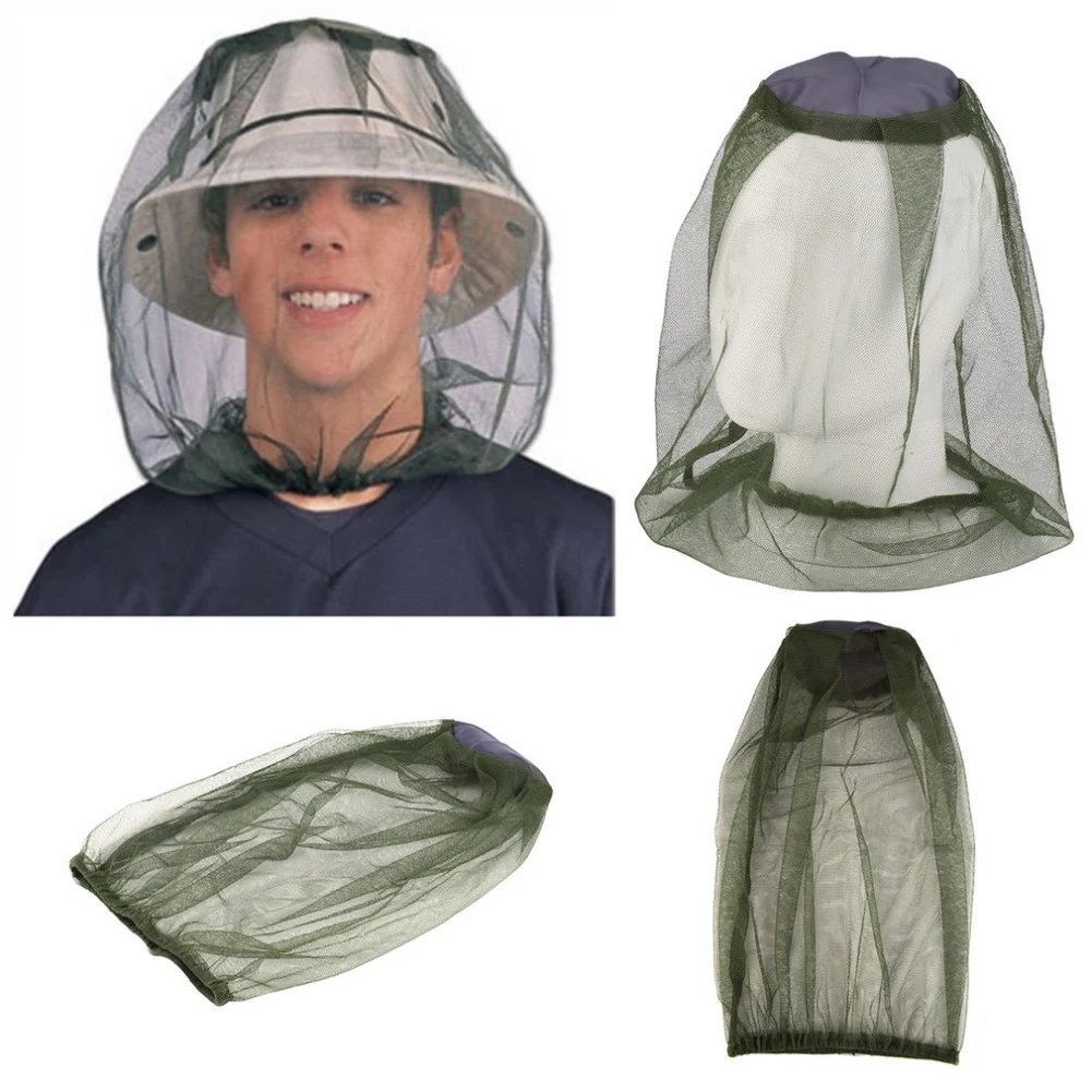 Outdoor Fishing Cap Anti Mosquito Net For Face Mosquito Insect Repellent Hat Bug Mesh Head Net Face Protector Travel Camping Cap