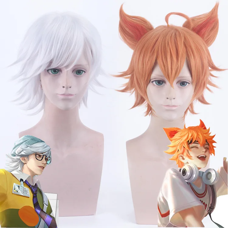 Synthetic Cosplay Wig Colorful Collection Inspired Style with Detachable Ears Heat Resistant Anime Party Game Styling Costume