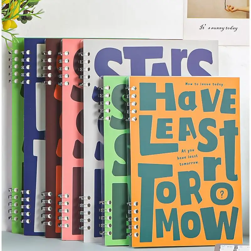 American Style Personalized Graffiti A5 Notebook Transparent Waterproof PP Shell Coil Book Student Notepad Horizontal Line Book