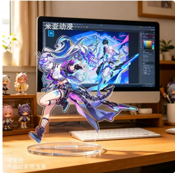 Anime Honkai：Star Rail March 7th Silver Wolf 10cm Acrylic Stand Figure Model Plate Cosplay Collection Desktop Decor Gifts MM