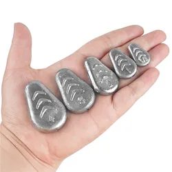 5Pcs Fishing Weights Sinkers Kit No Roll Sinker Fish Weights Flat Inline Sinkers for Catfish Rig Surf fishing Tackle 1/2OZ-4OZ