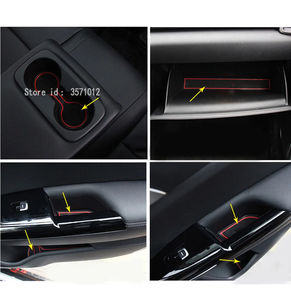 For Kia Sportage KX5 2016 2017 2018 Car Groove Gate Slot Armrest Storage Rubber Non-Slip Mats Mat Inner Stick Door Pad/Cup 18PCs