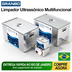 Granbo Ultrasonic Cleaner 0.8L 1.3L 30L 40KHz 110V/220V Glasses Jewelry Laboratory Chemical Instruments Washer Ship From Brazil