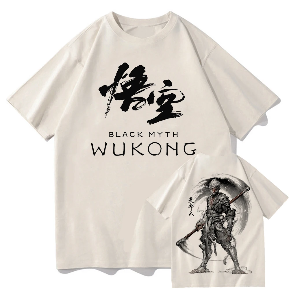 Black Myth Wu Kong T-shirt 2024 Game Merch Short Sleeve Women Men Summer Casual Aesthetic Tee Harajuku Short Sleeve Streetwear