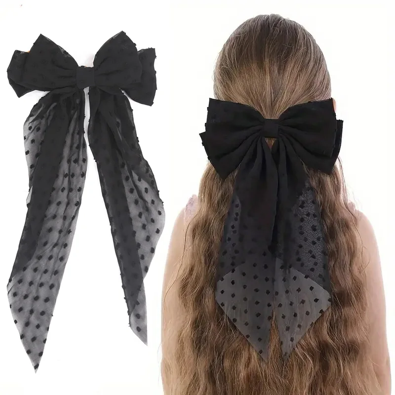 

Bow Hair Clip Women Large Bowknot Stain Hairpin Barrettes Girls Solid Color Ponytail Clip Hair Accessories Headwear Gift
