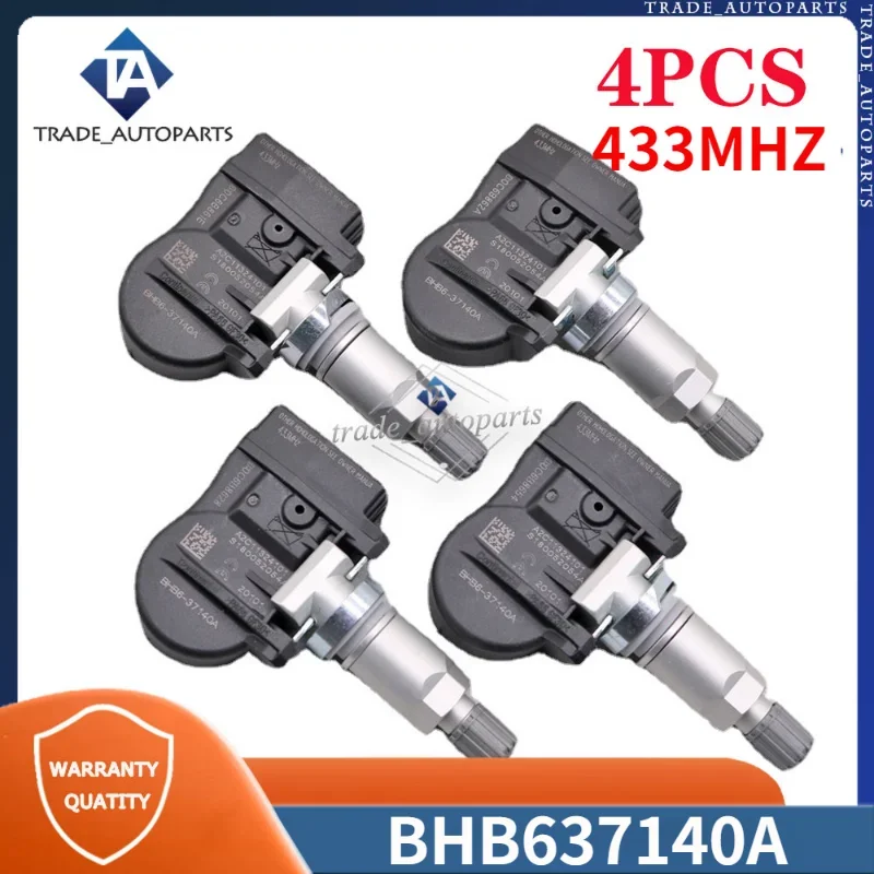 4Pcs Tire Pressure Monitor System Sensor BHB637140A For Mazda 2 3 5 6 CX-5 CX-6 CX-9 MX-5 Artz 433MHZ TPMS TYRE SENSOR GS1D37140