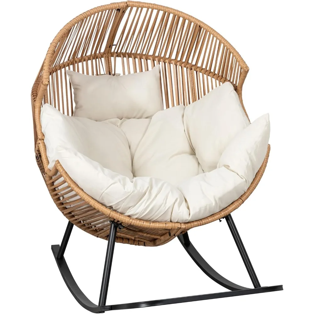 

Egg Chair with Cushion, Oversized Patio Lounge Chairs with Cushion for Indoor Living Room Bedroom Patio Backyard Balcony
