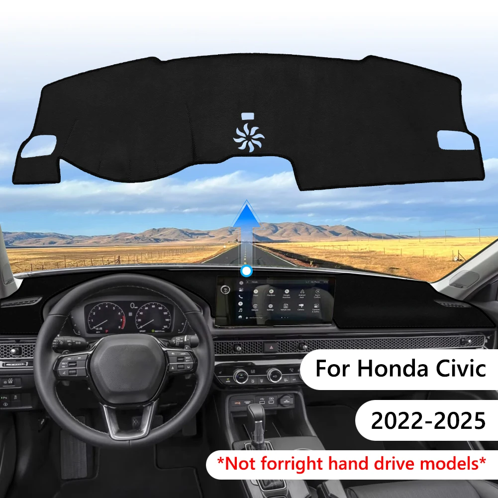 

For Honda Civic 2022 2023 2024 2025 Car Accessories Dashboard Cover Mat Sun Shade Reflect Light Non-slip Pad Instrument Pan