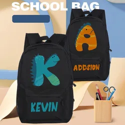 Personalised Dinosaur Print School Bags Custom Letter with Name Child Backpack Boy Girl Kindergarten Schoolbag Bag Gifts for Kid