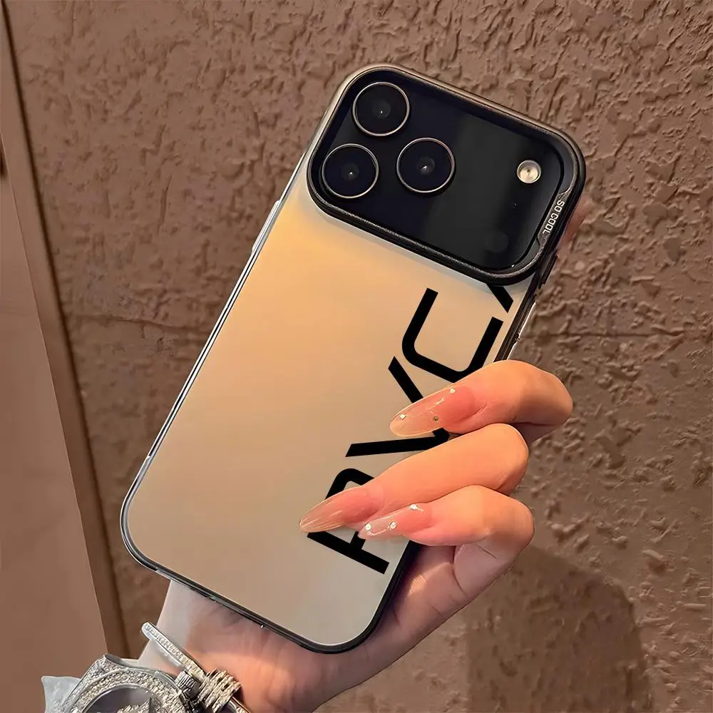 حافظة هاتف R-RVCA-S فاخرة لهاتف آيفون 17 16 15 14 13 12 11 Pro Max Air متعدد الألوان ماتي ليزر معدني أورورا فوندا