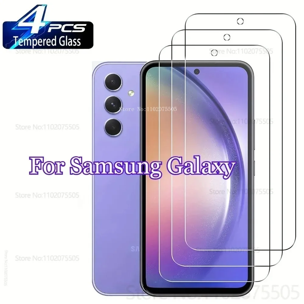 

4Pcs High Definition Tempered Glass for Samsung Galaxy S25 Ultra S24 S23 FE Screen Protector S22 Ultra S21 Plus S9 S10 S20 Ultra