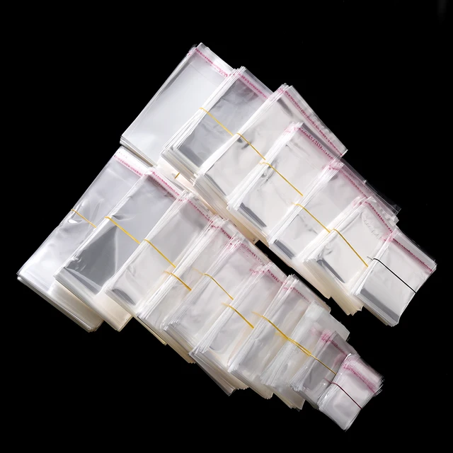100pcs/Lots Transparent Self Sealing Adhesive Pouch OPP Bag Plastic Storage Bags With Hang Hole For Jewelry Display Package 2