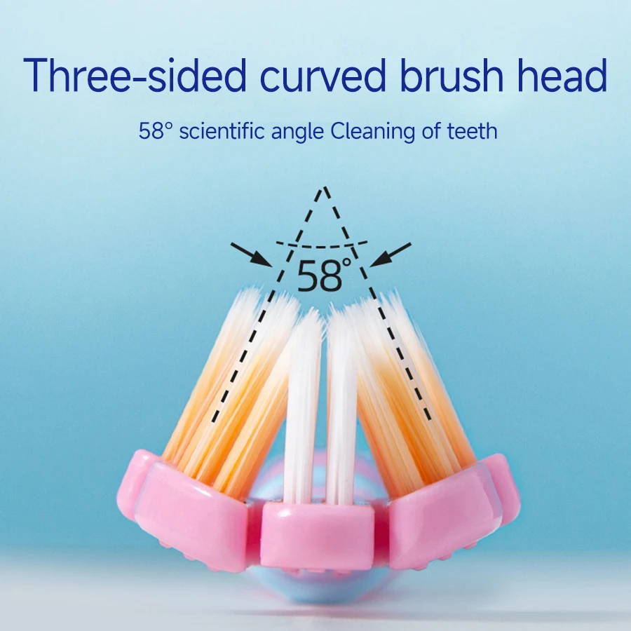 3D Stereo Three-Sided Toothbrush Ultra Fine Soft Hair Adult Toothbrush Tongue Scraper Deep Cleaning Health Oral Care Teeth Brush