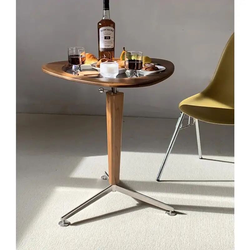 

Новый подъемный передвижной приставной столик для дивана, маленький журнальный столик для балкона квартиры, элитный чайный столик для гостиной, кофейный столик из нержавеющей стали