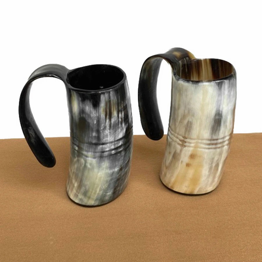 

Handmade Ox Horn Mug Wine Whiskey Shot Glasses Horn Coffee Cups Viking Drinking Horn Mug