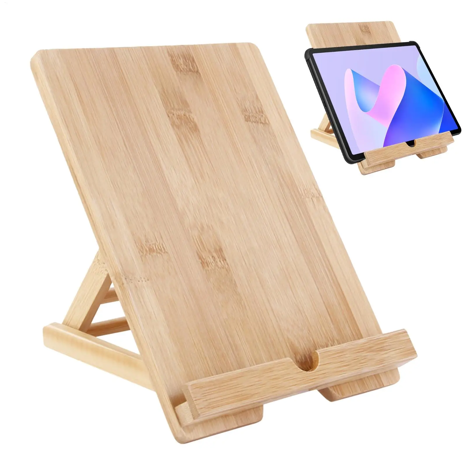 Faltbarer Tablet-Tischständer Tablet-Halter für Schreibtisch Desktop-Handyhalter Küchen-Kochbuchständer mit Ladeöffnung für Kochbücher