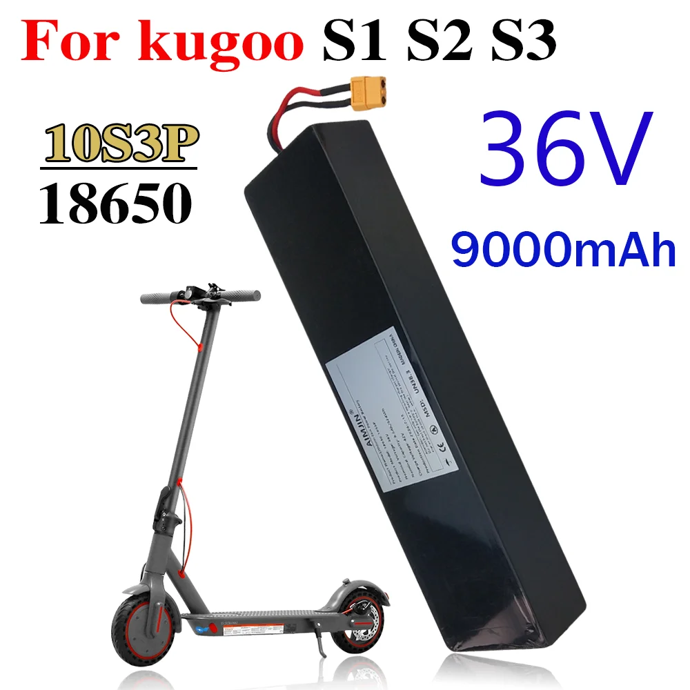 

Upgraded Rechargeable 10S3P 36V 9000mAh 42V Electric Battery Pack 18650 Lithium M365 for XT60+JST plug
