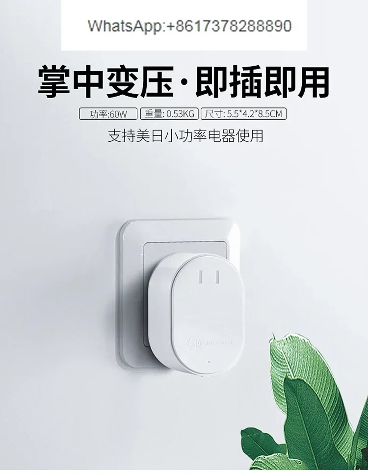 Shunhong 60W transformer 220V to 110V to 220V Japan 100 American tooth flusher power supply voltage converter