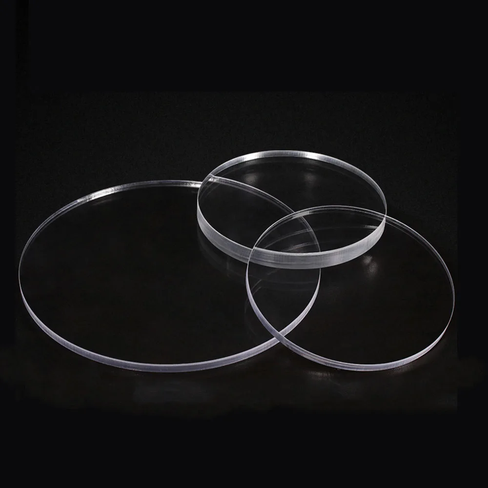 Acrylic Discs Sheet Clear Plexiglass Plastic Plate Transparent Round Disk Holders DIY Craft Tool Dia 100-300mm Thk 2/3/4/5/6mm