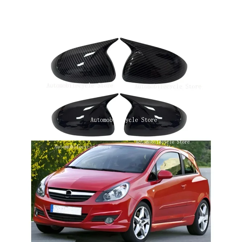 Car Sticker Rearview Side Mirror Cover Fit For Vauxhall Corsa D E 2006-2019Wing Cap Exterior Door Rear View Case Trim Decoration