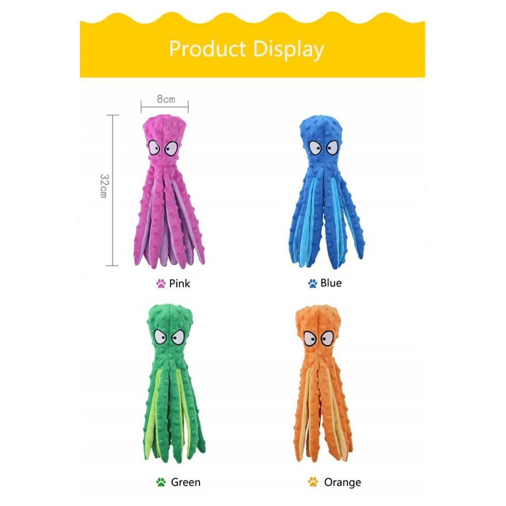 Cute Pet Plush Toy Bite Resistant Octopus Skin Shell Dog Educational Vocal Toy Cat Dog Supplies