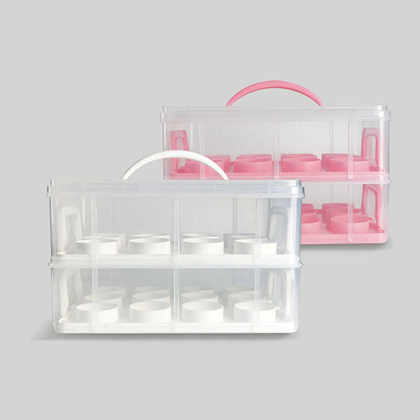 Multi Layer Cake Box Holder Sturdy PP Material Carrier for Muffins Pies Cheesecakes Food Storage