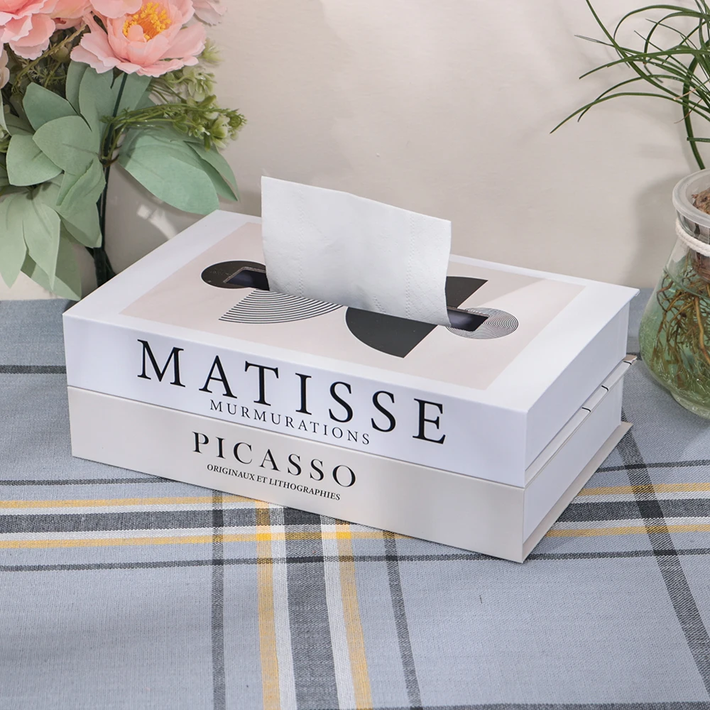 New Luxury Fake Book Tissue Box Fashion Living Room Bedroom Coffee Table Decoration Tissue Box That Can Be Used As a Decoration