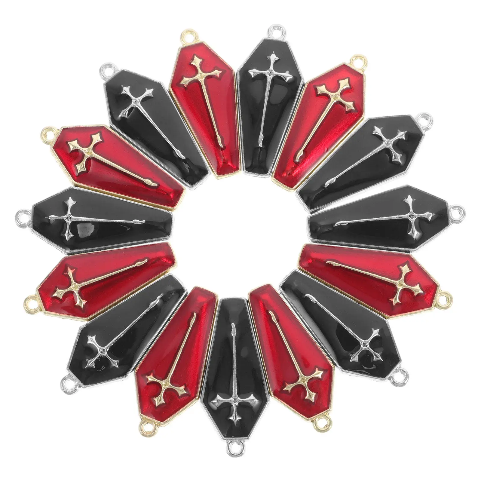 

20 шт. подвесок-крестов из сплава со стразами и эмалью для изготовления украшений своими руками, бусины для поделок на Хэллоуин и Рождество