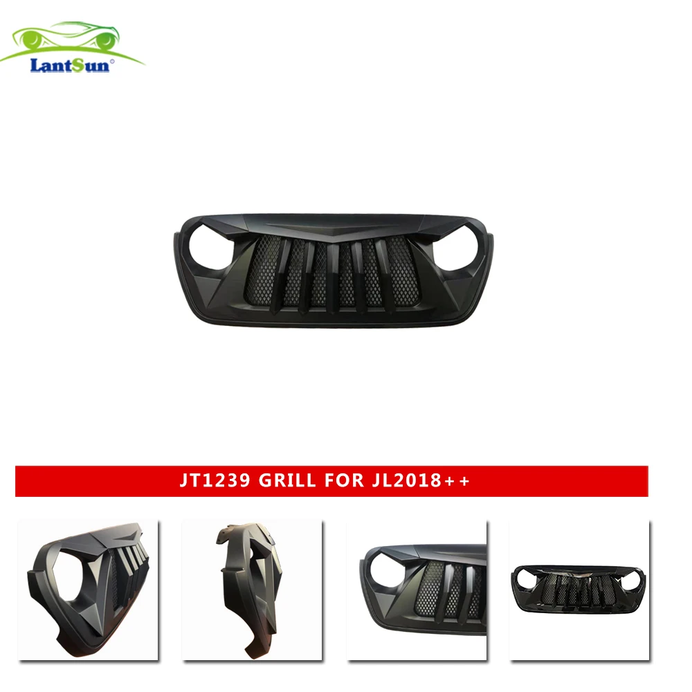 Решетка радиатора Lantsun JL1239 для Jeep Wrangler JL2018+ 1 шт. черная